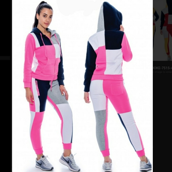 Colorblock jogger set ( PINK& NAVY) - Picture 1 of 4